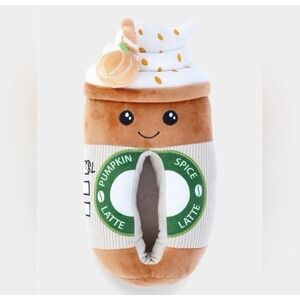 NWT Feetmoji Women's SIZE 7-8 Pumpkin Latte Plush Slippers Cozy Pumpkin Latte